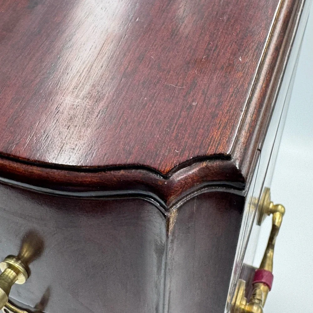 Wildwood Accents Mahogany Wood Slant Top Knife Box Brass Hardware Georgian Style